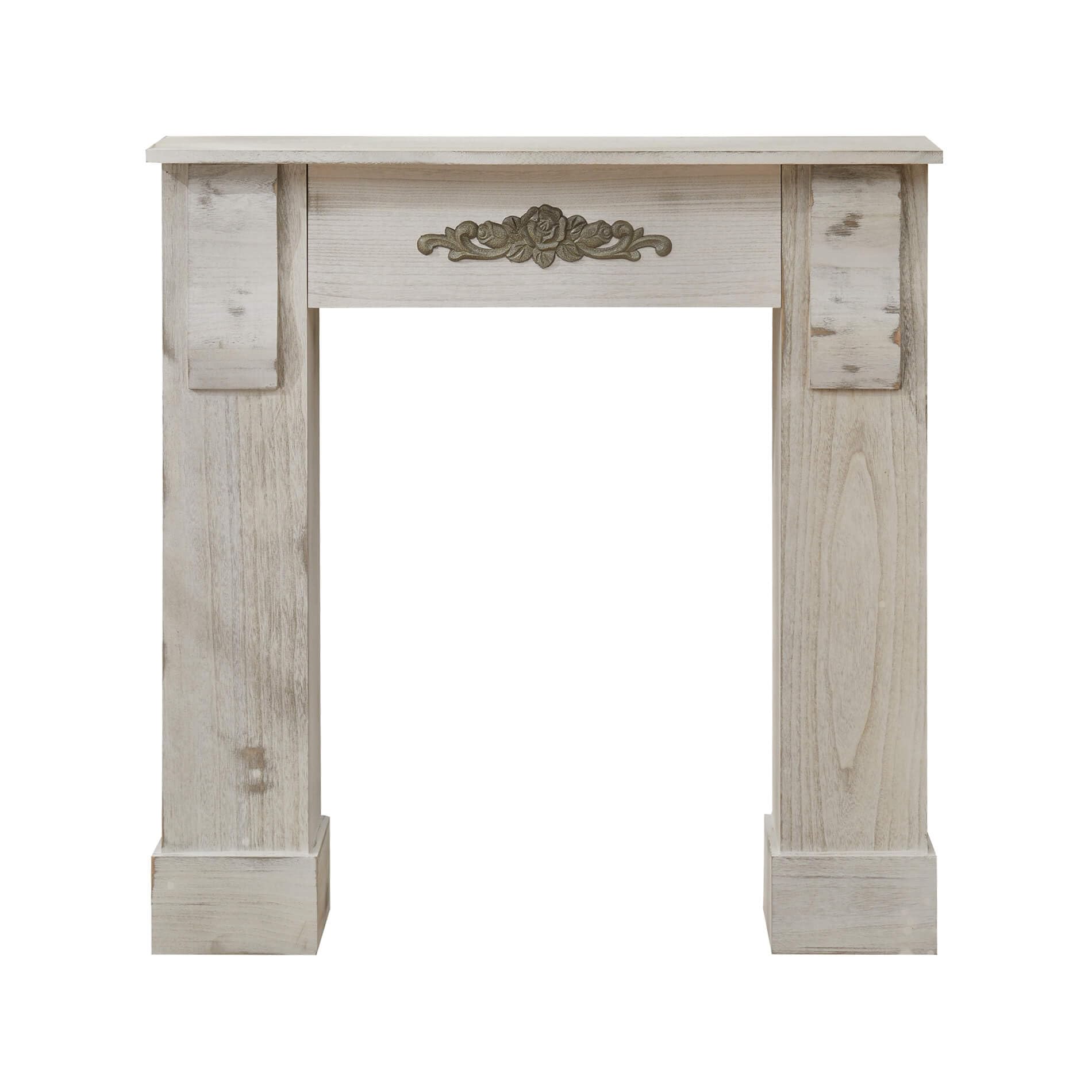 Mobili Rebecca® Mantelpiece Decorative Frame Wood Grey Shabby Design Sitting Room Home Decoration (Cod. RE4864)