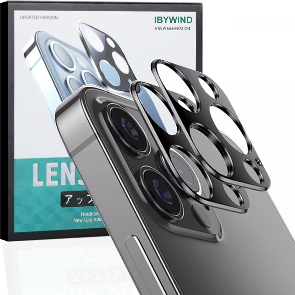 Ibywind Camera Lens Protector Compatible with Iphone 12 Pro, 2 Pack,Full Coverage Metal Camera Lens Shield,Anti-falling off,Case Friendly,Easy to Install Design