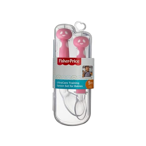 Fisher-Price Ultra Care Training Spoon Set for Babies (Pack of 2, Pink)