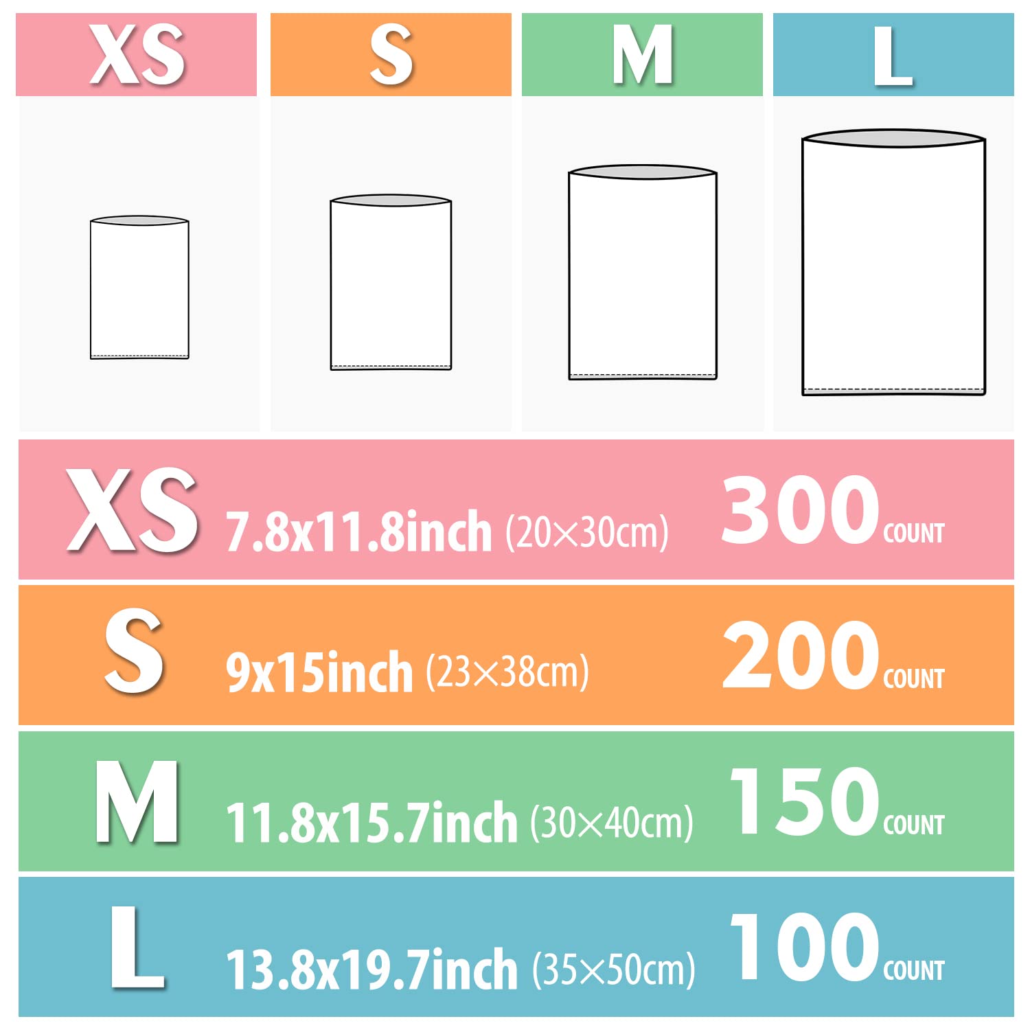 Deefre Odor Sealing Disposable Diaper Bags XS/300 Count Diaper Sacks Scented Diaper Trash Bags Large Capacity Diaper Disposal or Pet Waste Bags