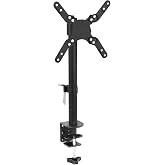 Mount-It! Ultra-Wide Single Monitor Arm Desk Mount, Height Adjustable Pole Stand for 13&ndash;42 Inch Screens up to 22 lbs, VESA 75x75 to 200x200, Clamp &amp; Grommet
