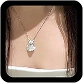 Xduargs Boho Opal Moonstone Choker Necklace Crystal Bow Necklace Chain Vintage Opalite Necklaces Moonstone Pendant Necklaces for Women