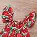 Kashoer Newborn Baby Girls Watermelons Printed Ruffle Bodysuit with Headband (0-6M, Watermelon)
