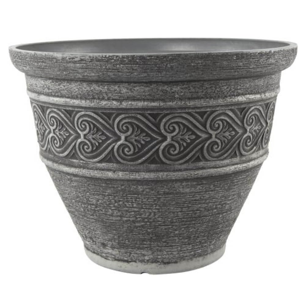 YouGarden Heart Round Planter 40cm Dark Granite