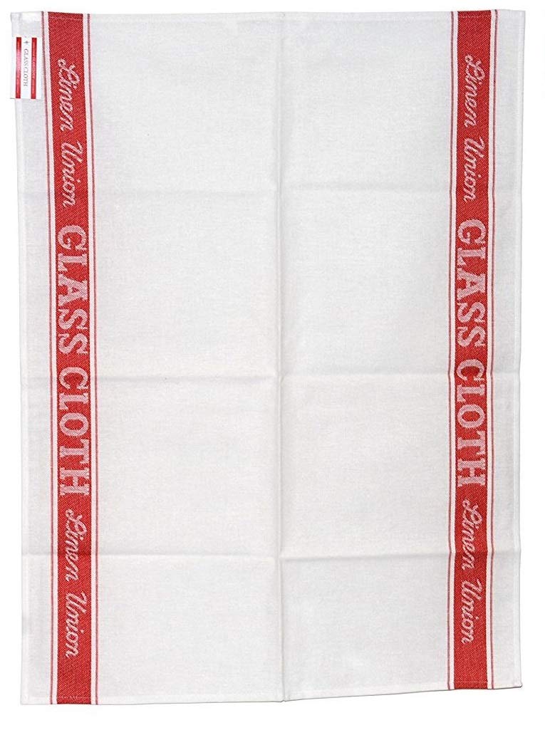 Samuel Lamont Linen Union Glass Cloth Red,74.00 x 49.00 cms