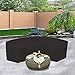 Linkool Outdoor Furniture Covers Patio Sectional Curved Couch Protector Black Waterproof Small Size 120x36x39 Inches for Half-Moon Sofa Sets