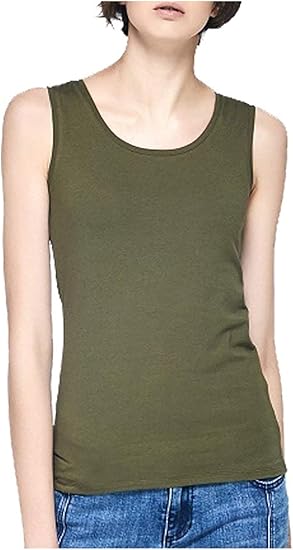 Amazon トレジャーディ ノースリ ニット コットン 綿 無地 フライス シンプル インナー タンクトップ ロング レディース キャミソール タンクトップ 通販