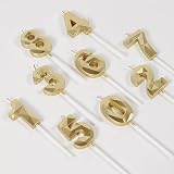 Yiran Gold 42nd Birthday Candles 2-Piece Numeric 4 & 2 Cake Topper Gold view 4