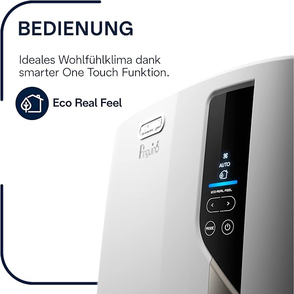DeLonghi Pinguino PAC EL98 ECO RealFeel mobiles Klimagert mit Abluftschlauch Klimaanlage fr Rume bis 95 m Luftentfeuchter Ventilationsfunktion 24h Timer wei