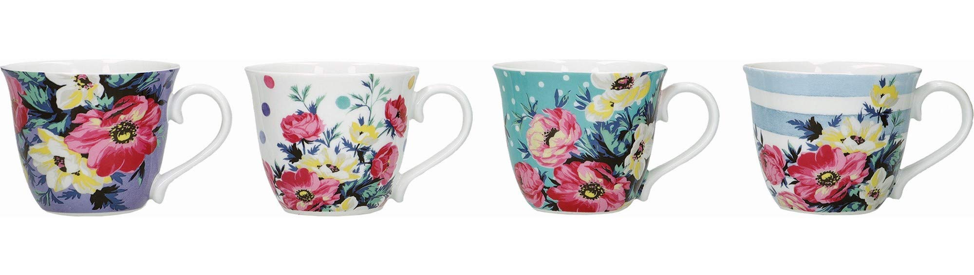 Mikasa Clovelly Espresso Cup Set in Gift Box, Porcelain, Multi Colour, 80 ml, 4 Pieces