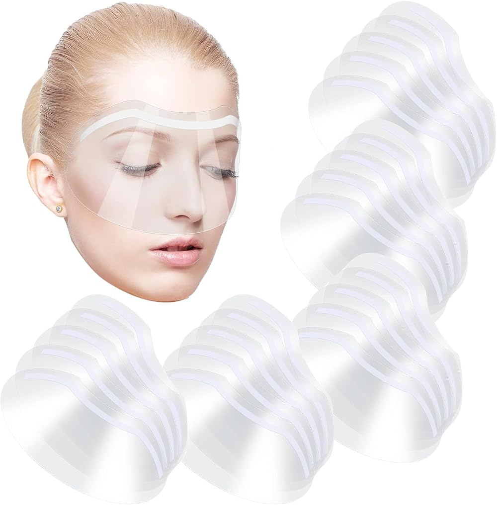 Yeesabella 25 Pcs Clear Face Visors Shower Eye Shields for Spa Salon