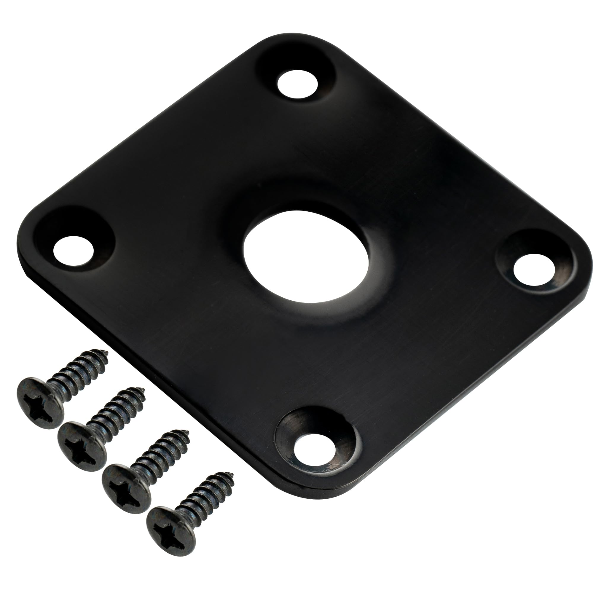 Musiclily Pro Metal Flat Bottom Square Jack Plate for Epiphone USA Les Paul Style Guitar, Black