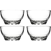 BOHEM'S Clear Glass Bowls Set for Kitchen, Small Serving Bowls for Dessert, Snack, Cereal, Fruit, Nuts, Ice Cream, Dipping Prep Bowls, 9.5 oz, Set of 4 (Clear)