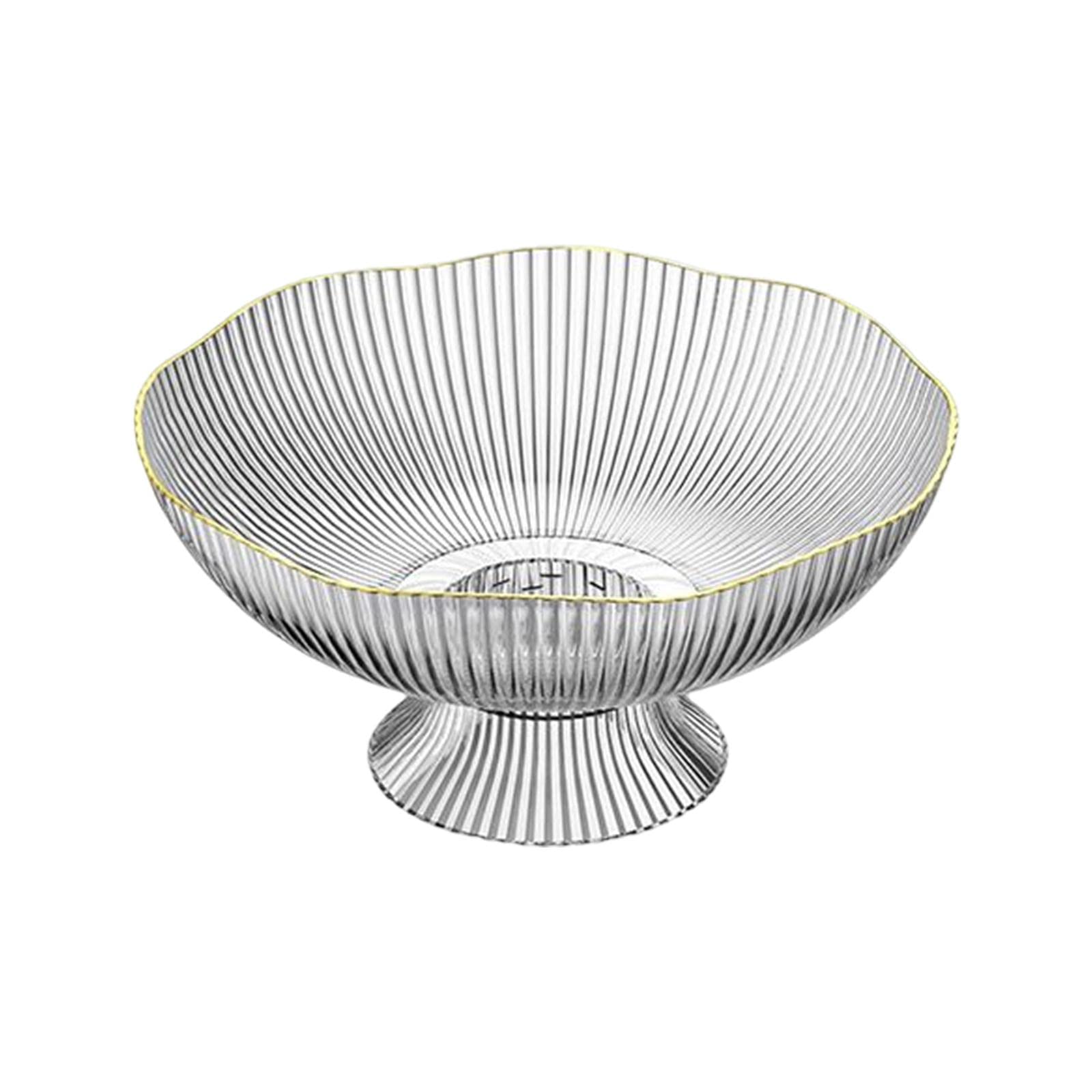 LOVIVER Decorative Pedestal Bowl,Dessert Display Stand Dish Holder,Snacks Fruit Basket Bowl for Farmhouse Kitchen Breads Snacks Home Ornaments, White