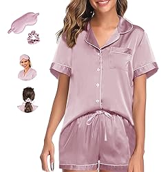 WJing Yi Jia Womens Pajama Sets XS-4XL Silk Satin