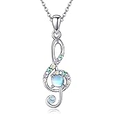 AXOMY Music Note Necklace 925 Sterling Silver Musical Theme Jewelry Gifts for Women for Music Lover