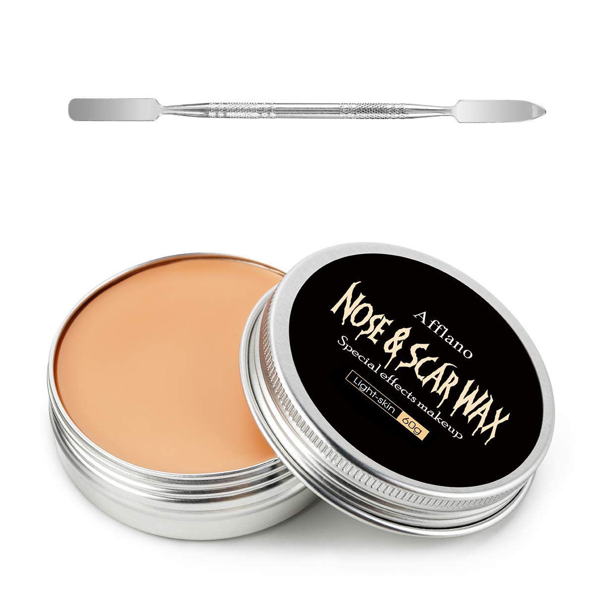 Afflano Halloween Fake Scars Wax SFX Special Effects Cosplay Makeup Kit, Professional Body Nose Face Wound Modeling Scar, Festival FX Stage Theatrical Burn,Wound Scar + Wax Spatula