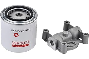 FLTRUCKTOP WF2071 204163S Coolant Filter with Filter Base Compatible with Freightliner International Peterbilt model，For Cummins ISL ISC ISB ISX For Caterpillar C16 C15 C13 C12 Engine