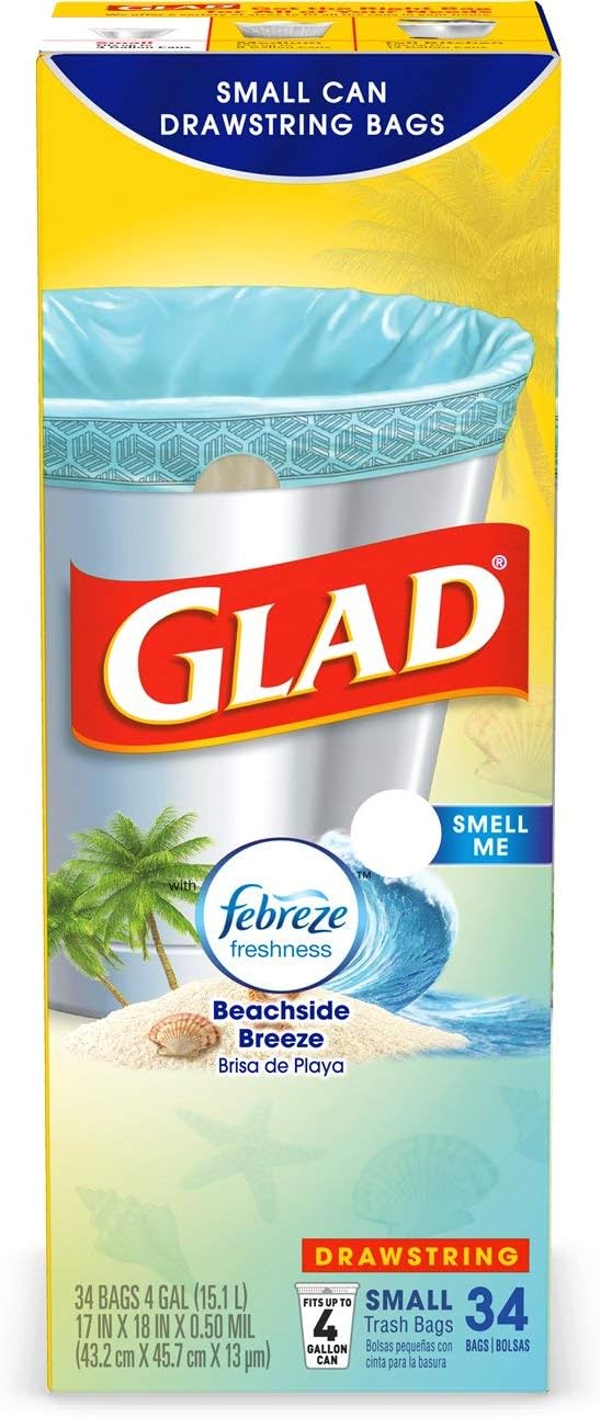 Best Glad Small Kitchen Garbage Bags 4 Gal