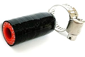 Bekelan 5/16" (8mm) Black High Temperature 3-ply Reinforced Silicone Bypass Cap With Clamp,For Turbo Bypass Valve/Vacuum/Throttle Body Water Port/Heater Core/Fix Leak