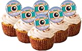 Goggly PRE CUT Personalised Edible Cupcake Toppers 48 x 1 inch Discs view 1