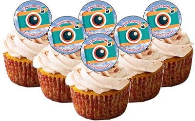 Goggly PRE CUT Personalised Edible Cupcake Toppers 48 x 1 inch Discs