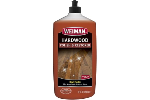 Weiman High-Traffic Hardwood Floor Polish and Restorer - Natural Shine, Removes Scratches, Leaves Protective Layer 32 fl. oz