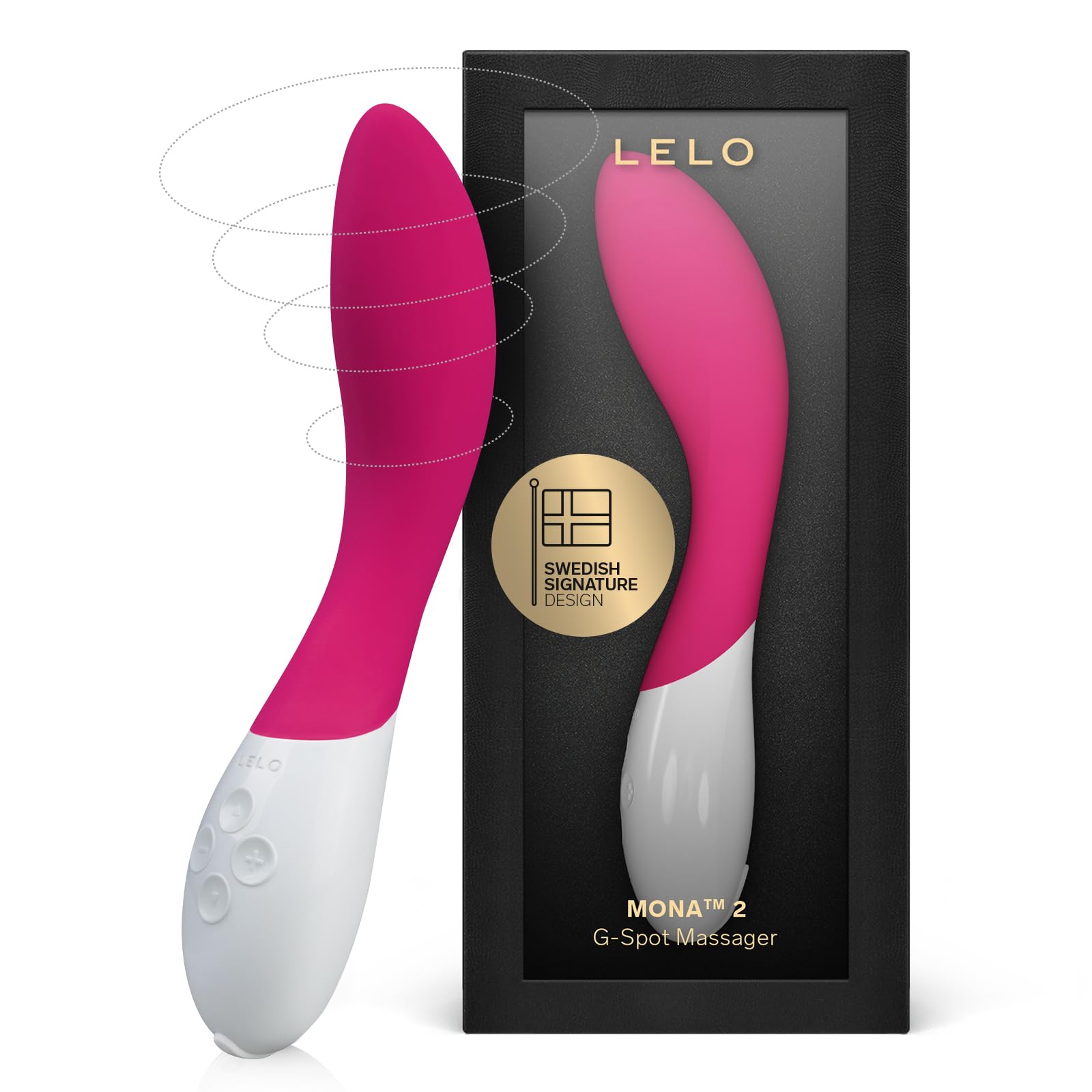 LELO Mona 2 G Spot Vibrator for Women, G Spot Toy for Discrete Pleasure, Curved Vibrator Sex Toy for G Spot, Adult Toy with 6 Intensity Modes (Cerise) — image 1