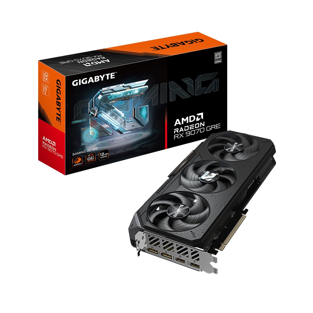GIGABYTE Gaming Radeon RX 9070 GRE 12GB GDDR6 PCI Express 5.0 ATX Graphics Card GV-R907GREGAMING OC-12GD