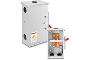 KRYSOLAD 200 Amp Transfer Switch, 48000W General-Duty Double-Throw Safety Switch, 2P 120/240-Volt, Meeting NEMA 3R Standards for Outdoor and Indoor