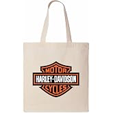 Northwest Harley-Davidson Canvas Tote Bag | Official Artwork, 100% Cotton, Reinforced Stitching, Open Main Compartment, Sturdy Shoulder Straps, Casual Everyday Carry