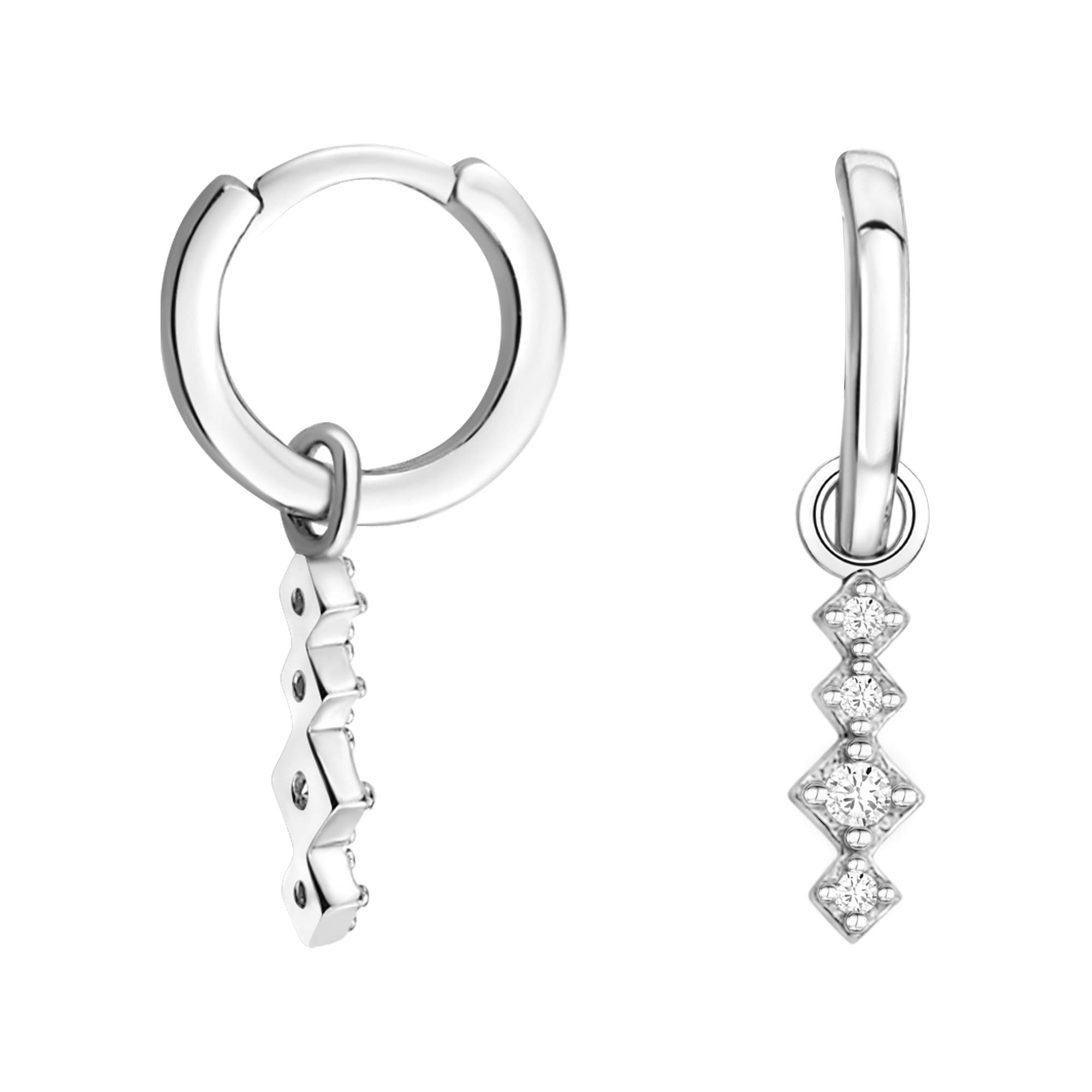 SOFIA MILANI - Women's Earrings 925 Silver - with Zirconia Stone - Fine Creoles - 21033