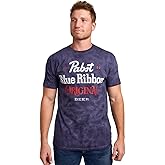 Bioworld Pabst Blue Ribbon Original Men's Blue Crystal Wash Crew Neck Short Sleeve T-Shirt