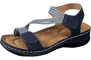 Womens Wedge Sandals 2026 Summer Fashion Open Toe Comfortable Sandals Womens Hook and Loop Ankle Strap Beach Wedges