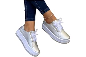 Ladmiple Shoes For Women Sneakers Slip Ons Lace Up Fashion Casual Summer Platform Leather Walking Shoes Flats Loafers
