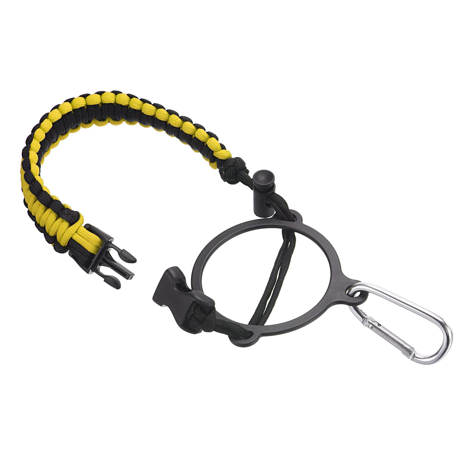 PATIKIL Water Bottle Holder, Paracord Handle Carrying Lanyard Strap Carrier with Ring for 12oz to 64oz Wide Mouth Bottles, Yellow, Black — image 1