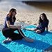 Zeele Outdoor Beach Blanket Sand Proof - Med. Sea Foam/Dk. Grey