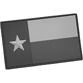 Texas Lone Star PVC Patch [Blackout Subdued] TX State Flags Rubber Morale Hook and Loop Patches for Clothes Tactical Backpack