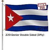Hypoth Double Sided Cuba Flag 3x5 FT Outdoor- UV Fade Resistant 3Ply Cuban National Flags Canvas Header with 2 Brass Grommets Easy to Rising