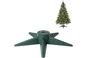 Bjartur Christmas Tree Stand, Christmas Tree Base for Artificial Tree up to 7 Ft Adjustable Holder Replacement Fits 0.75/0.87/1.25 Inch Xmas Tree Pole Green Decorations