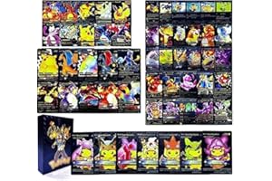 GENERIC 55 PCS Black Cards Packs Vmax V EX GX Black Cards TCG Deck Box Black Foil Card for Kids Birthday Party Favors Gifts | Collectors Gifts(GENIRIC)