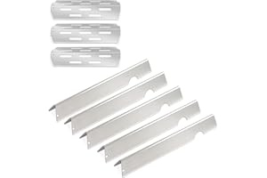 YOUFIRE Flavorizer Bars and Heat Deflectors Replacement for Weber 66032 66795 66040, Genesis II 300 Series II E-310, II E-315, II E-330 Gas Grills, (3 Pack Replacement Deflectors + 5 Pack Replacement Bar)