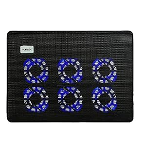 Fonesoノートパソコン 冷却パッド ノートPCクーラー 冷却台 6超静音ファン 軽量 薄型 LED搭載 15インチ型まで対応