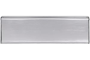 SKANDH Aluminium Silver 10" X 3" Inch Flap Letter Plate Mail Slot for Front Door Polished Anodized