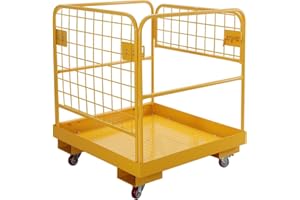 Atatod Forklift Safety Cage 36"x36" inch Heavy Duty Forklift Man Basket 1150lbs Capacity Work Platform Provide Safety for Most Aerial Jobs