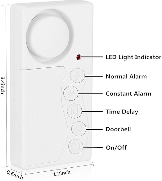 WSDCAM - Alarma para puerta de congelador con retardo al abrirse,  3/15/30/60 segundos de retardo ajustable para refrigerador, alarma de  nevera, alarma de puerta abierta de alarma de 108 dB: Home Improvement -  Amazon.com