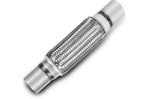 ALFLOW Exhaust Flex Pipe,2.5’’ x 10’’/14’’ Heavy Duty Exhaust Flex Pipe Stainless Steel,Universal Double Braid Exhaust Flex Tube For Cars,1pack