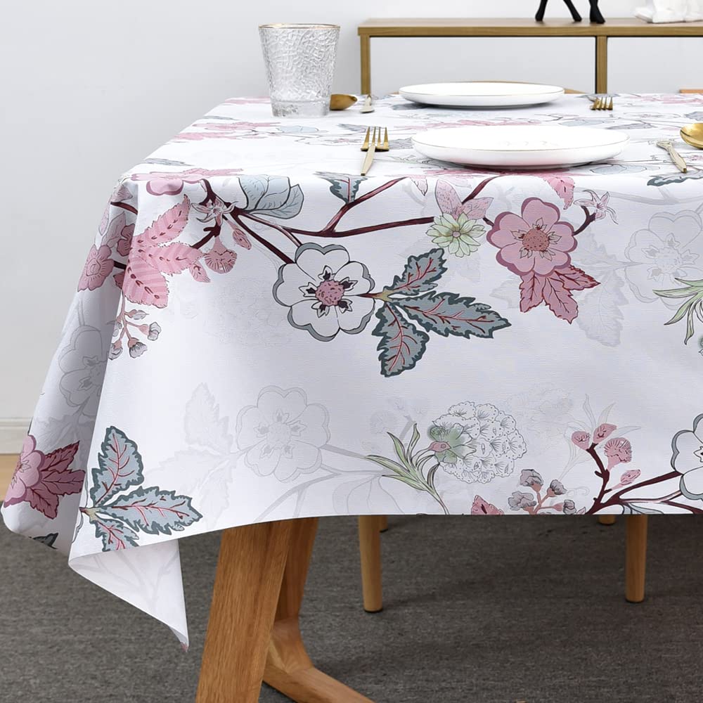 Plenmor Table Cloth Wipe Clean Wipeable PVC Tablecloth Waterproof Wipe Clean Plastic Vinyl Table Cover Protector Rectangular for Outdoor Picnic Party… (B, 137 x 200 cm)