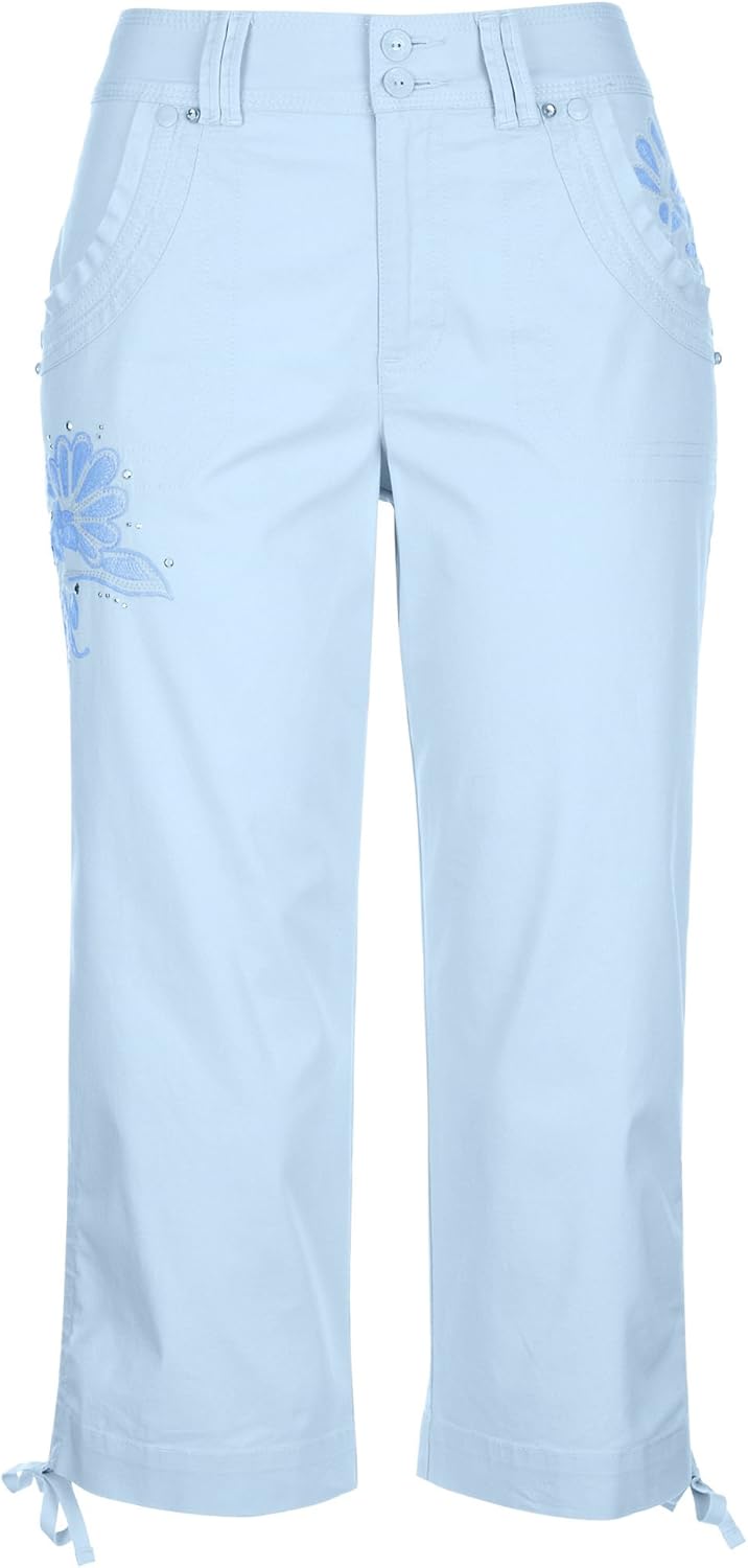 gloria vanderbilt embroidered capris