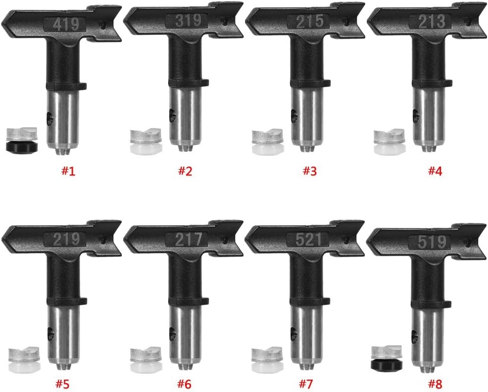 Yosoo Airless Spray Gun Tip Multi Series Tungsten Steel Reversible Gun Paint Spray Nozzle Tip Head (Size : 521#) - Image 3